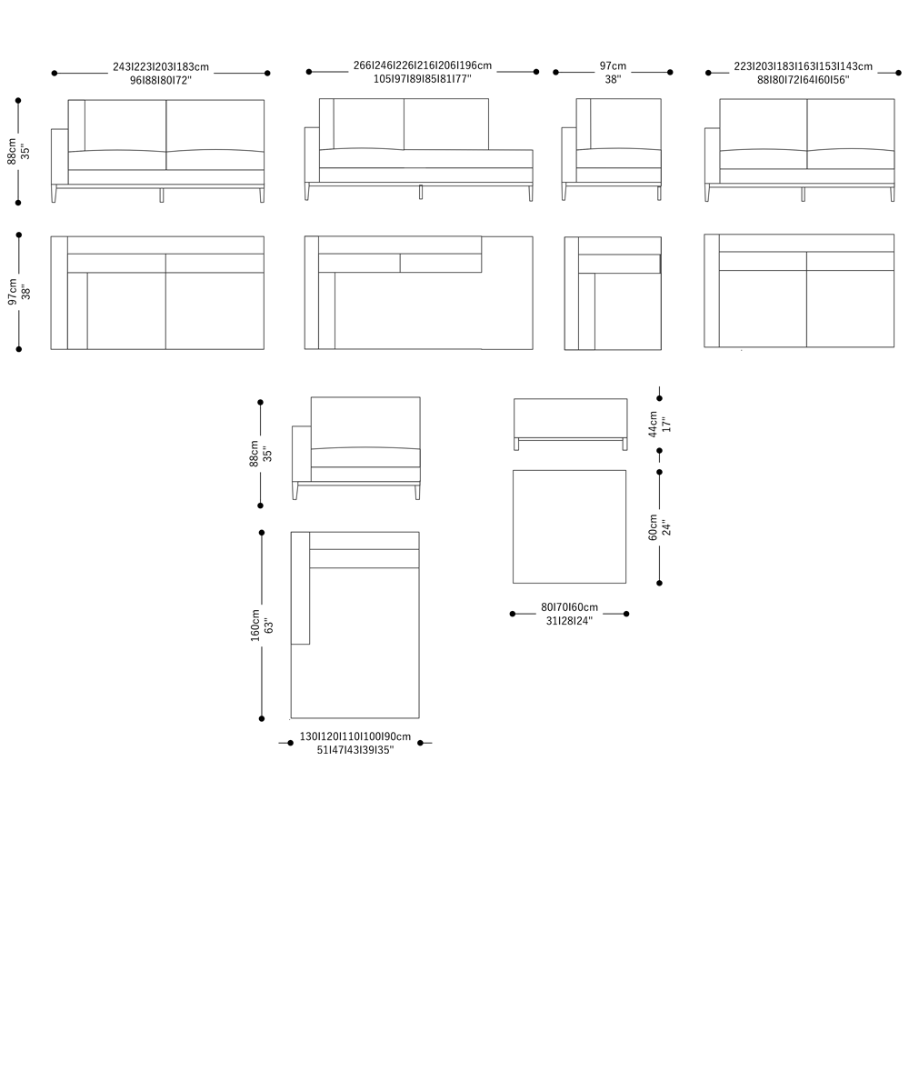 Image of the complete dimensions of the product